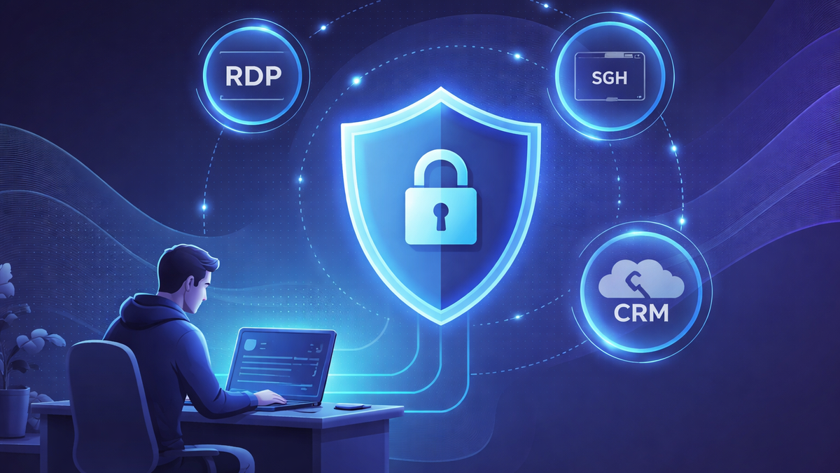 VPN for remote work: secure access to corporate services (RDP, SSH, Git, CRM)